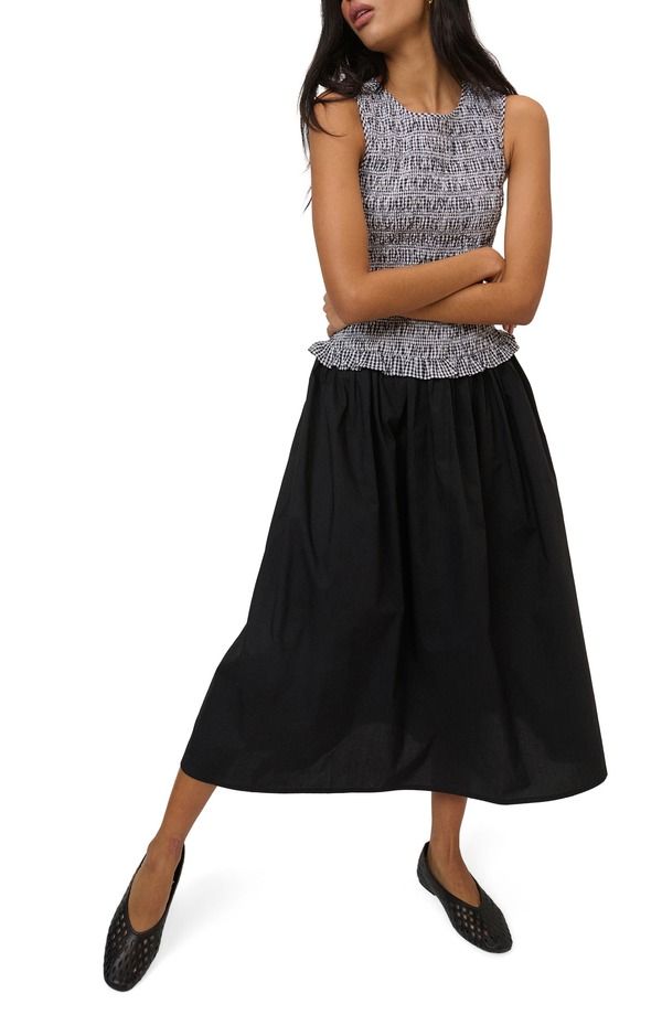 ノーバディーズ チャイルド レディース トップス ワンピース ギンガムチェック ミディ ギンガム Nobodys Childrina Ginghamidi Dress Black ブラック
