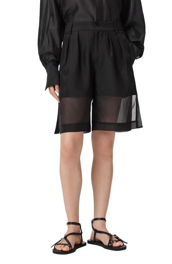 オールセインツ レディース ボトムス ハーフパンツ・ショーツ ショートパンツ シアー AllSaints Banu Sheer Shorts Black ブラック