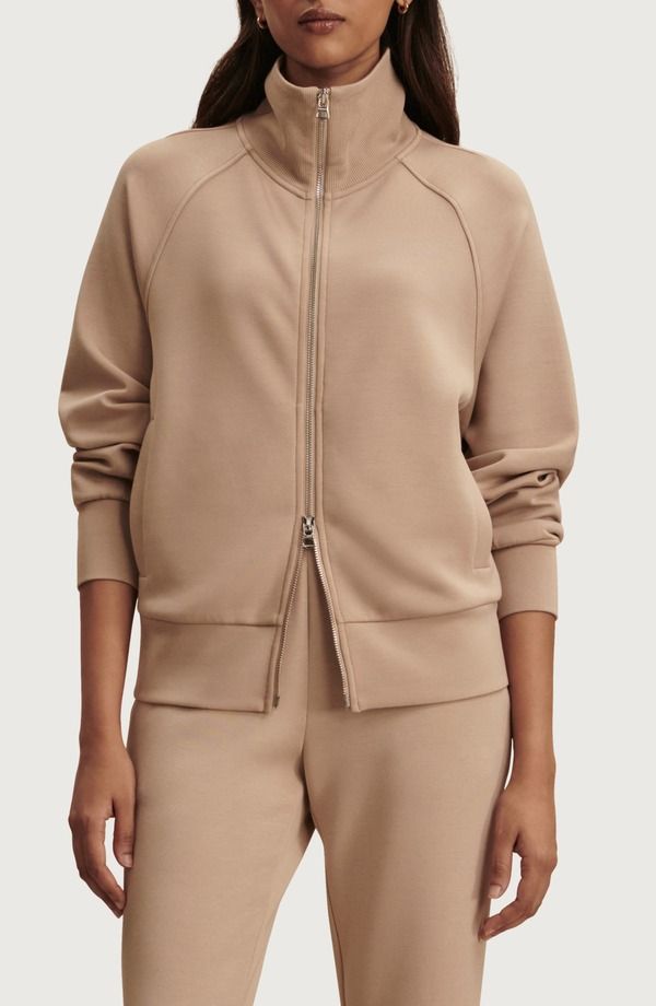 バーレイ レディース アウター パーカー・スウェット シャツ Varley Tyde Mixed Media Zip Front Sweatshirt Lightaupe トープ