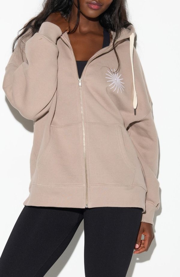 スピリチュアルギャングスタ レディース アウター パーカー・スウェット Spiritual Gangster Emit Peace Boyfriend Zip Hoodie Moon Rock