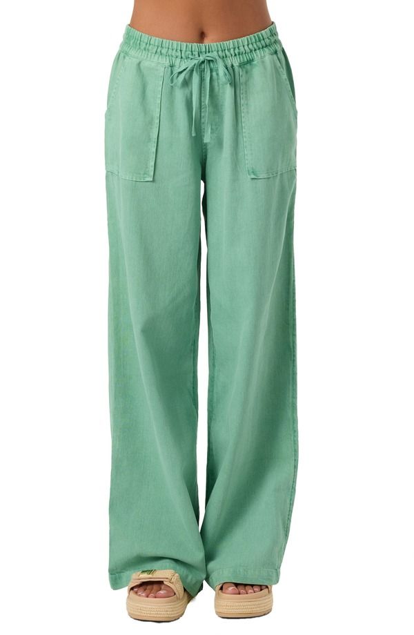 オニール レディース ボトムス レギンス パンツ コットン ONeill Sevie 2 Drawstring Cotton Twill Pants Green グリーン