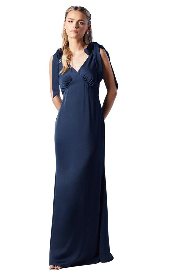 コースト レディース トップス ワンピース プチ サテン マキシ Coast Petite Satin Back Maxi Bridesmaidress Navy ネイビー