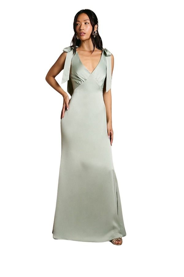 コースト レディース トップス ワンピース プチ サテン マキシ Coast Petite Satin Back Maxi Bridesmaidressage セージ