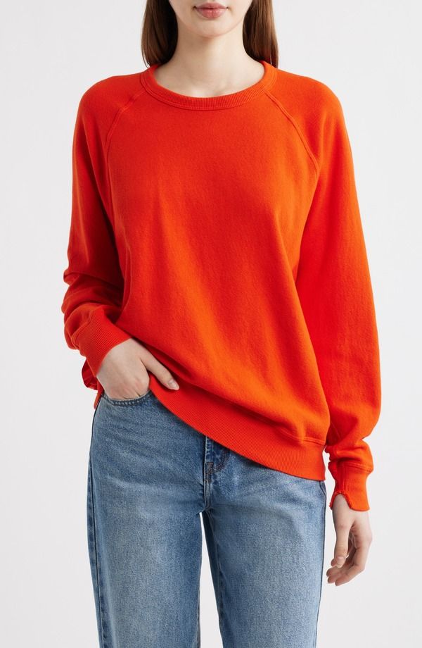 ザ・グレート レディース アウター パーカー・スウェット パイル シャツ THE GREAT College French Terry Sweatshirt Persimmon