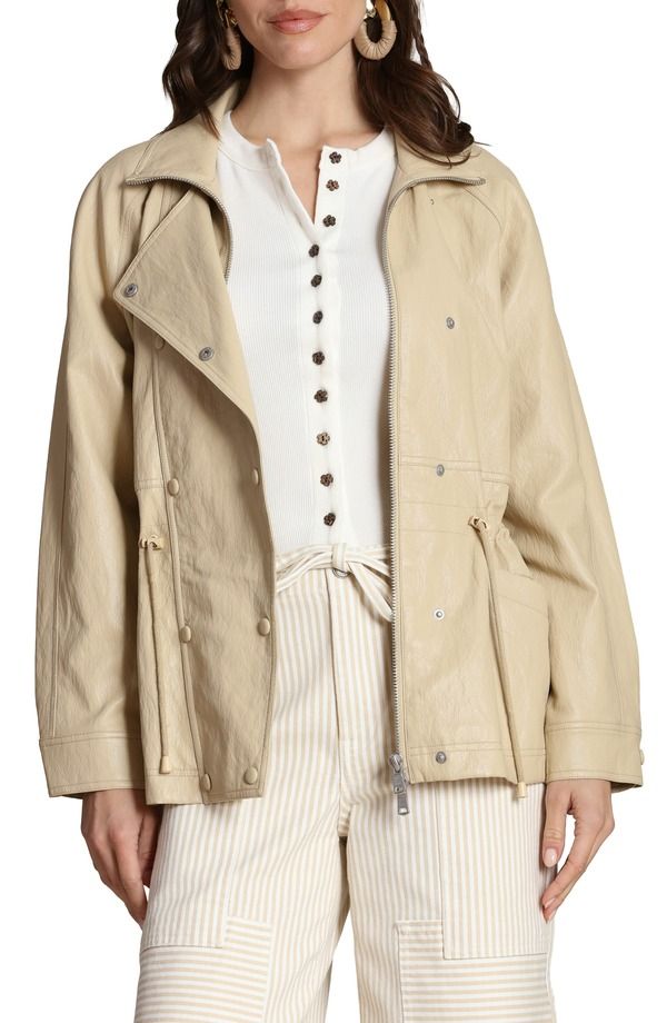 アヴェックレフィーユ レディース アウター ジャケット・ブルゾン レザー Avec Les Filles FauxEver Leather Anorak Ochre