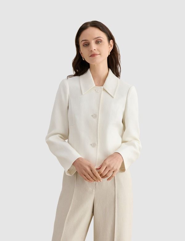 ホッブスロンドン レディース アウター ジャケット・ブルゾン リネン HOBBS LONDON Adeen Linen Jacket Ivory アイボリー