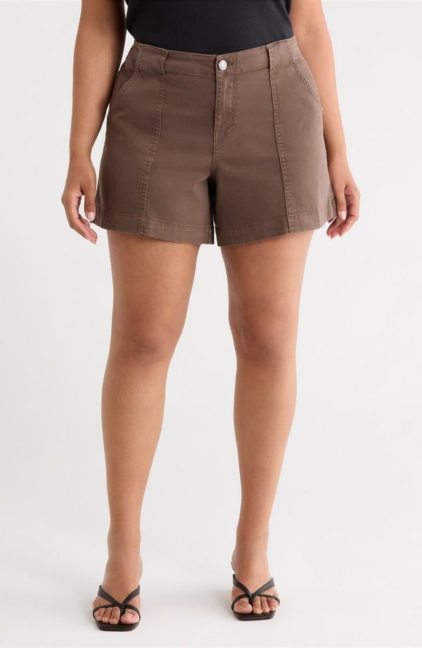 カットフロムザクロス レディース ボトムス デニムパンツ ハイウエスト ショートパンツ KUT from the Kloth Jane High Waist Denim Utility Shorts Chocolate チョコレート
