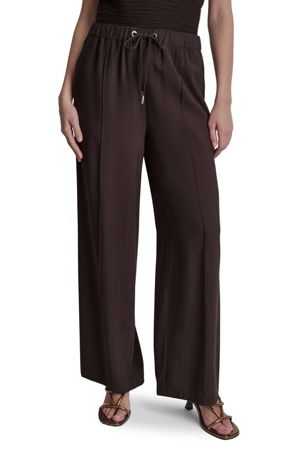 ダナ キャラン ニューヨーク レディース ボトムス レギンス パンツ DKNY Drawstring Pants Tobacco
