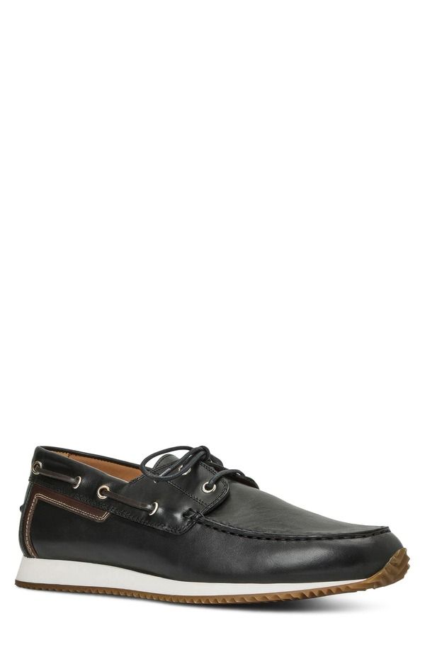 アクアタリア メンズ シューズ スニーカー Aquatalia Lido Boat Sneaker Black Calf ブラック