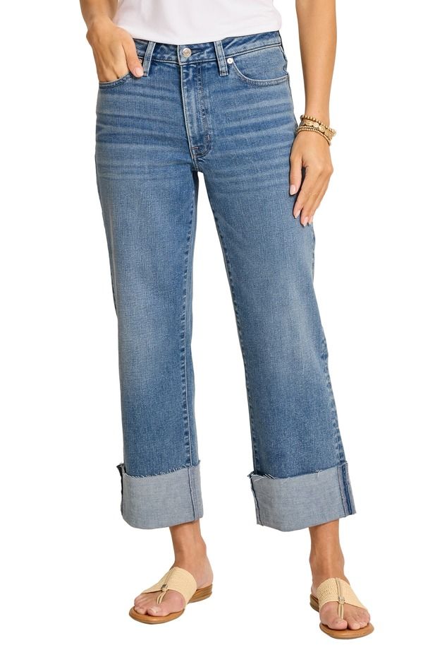 トッミーバハマ レディース ボトムス カジュアルパンツ ストレート ジーンズ Tommy Bahama Cuffed Relaxed Crop Straight Leg Jeans Costa Nova Wash