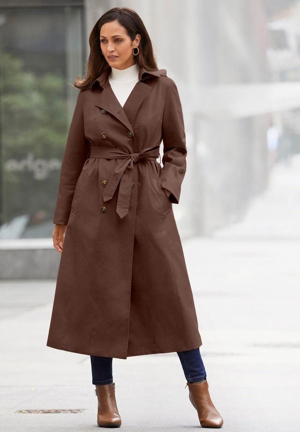 ジェシカロンドン レディース アウター ジャケット・ブルゾン コート Jessica London DoubleBreasted Long Trench Raincoat Rich Brown ブラウン