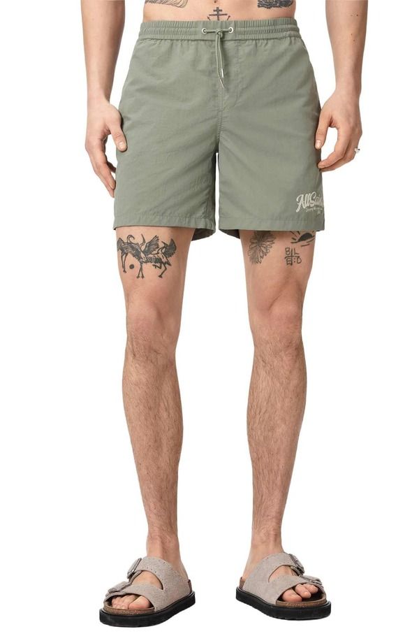 オールセインツ メンズ 水着 ハーフパンツ・ショーツ ロゴ AllSaints Odyssey Logo Swim Trunkspringreen グリーン