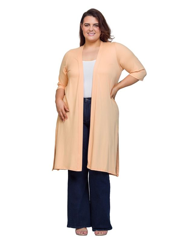 24 セブンコンフォート レディース アウター ジャケット・ブルゾン ひざ丈 カーディガン 24seven Comfort Apparel Open Front Knee Length Duster Cardigan Melon