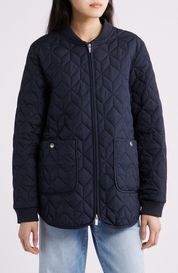 イルセヤコブセン レディース アウター ジャケット・ブルゾン キルティング コート Ilse Jacobsen Art Quilted Coat Dark Indigo インディゴ