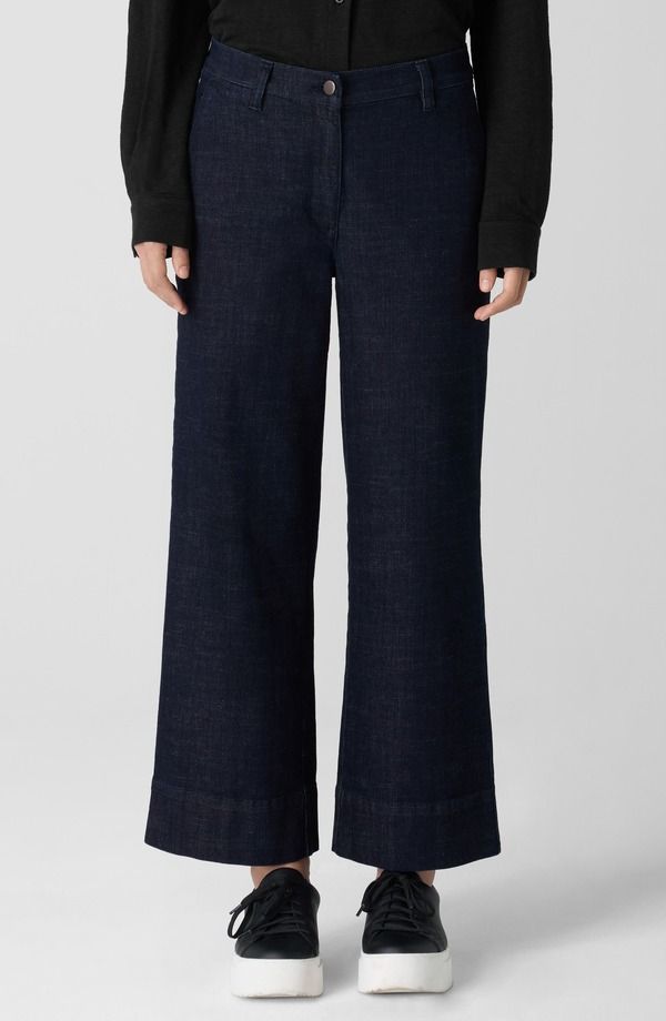 エイリーンフィッシャー レディース ボトムス デニムパンツ ワイドレッグ アンクル ジーンズ Eileen Fisher Ankle Wide Leg Jeans Dpind