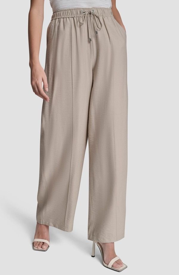 ダナ キャラン ニューヨーク レディース ボトムス レギンス パンツ DKNY Drawstring Pants Pebble
