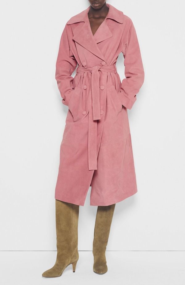 エーエスバイディーエフ レディース アウター ジャケット・ブルゾン スエード コート AS by DF Candy Supersuede Trench Coat Mauve