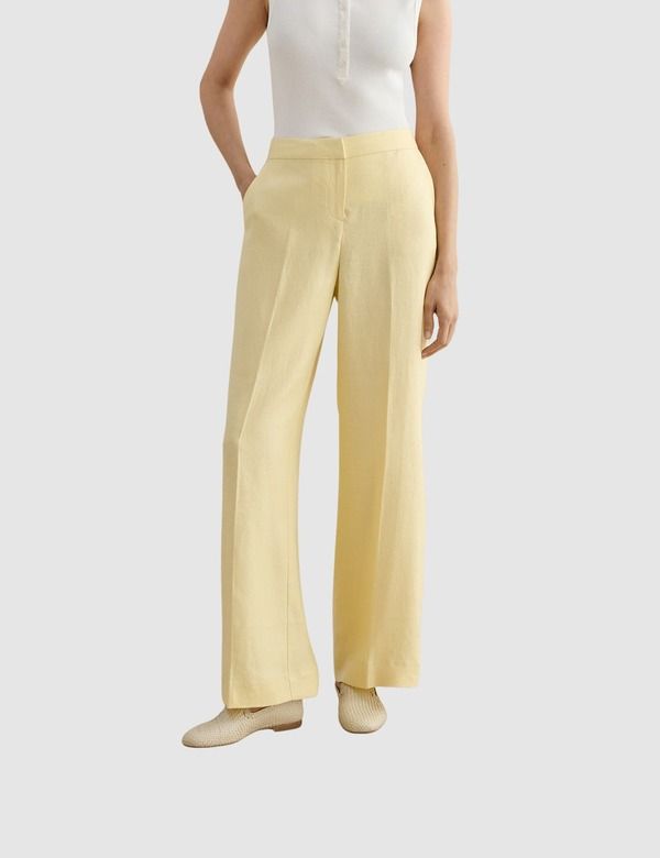 ホッブスロンドン レディース ボトムス レギンス パンツ リネン ハイウエスト HOBBS LONDON Adalee HighWaist Linen Trousersoft Yellow イエロー