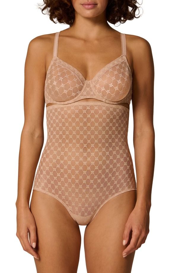 シモーヌペレール レディース アンダーウェア パンツ ハイウエスト 刺繍 Simone Perele Plumembroidered High Waist Shaping Briefs Peau Rose