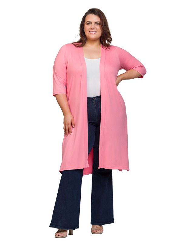 24 セブンコンフォート レディース アウター ジャケット・ブルゾン ひざ丈 カーディガン 24seven Comfort Apparel Open Front Knee Length Duster Cardigan Coral コーラル