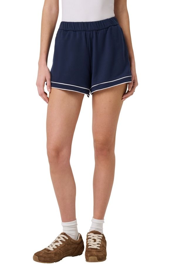 トラビスマヒュー レディース ボトムス ハーフパンツ・ショーツ パイル ショートパンツ TravisMathew Cloud Terry Varsity Shorts Navy Blazer ネイビー