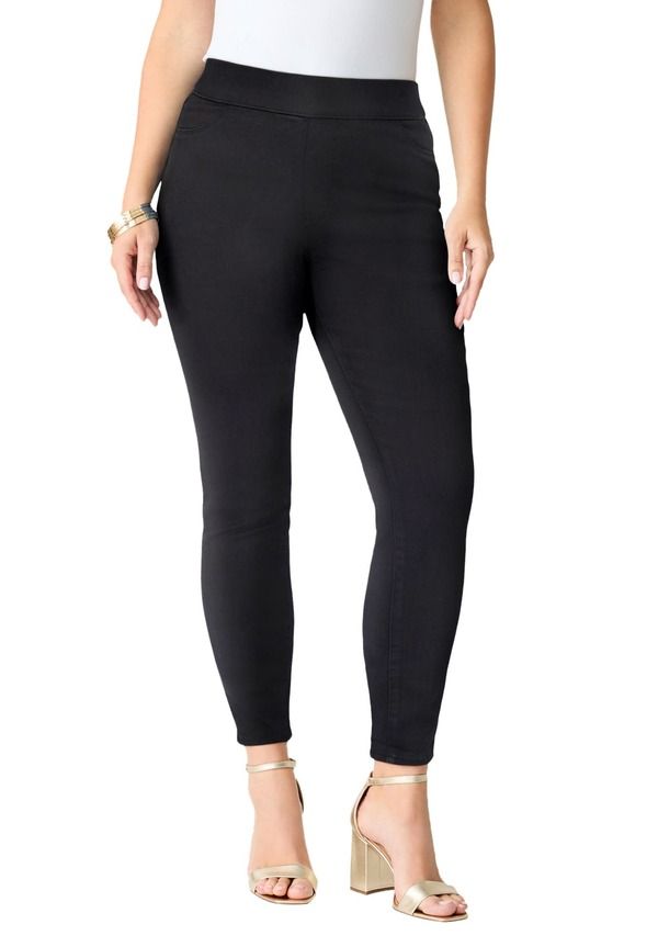 ロアマンズ レディース ボトムス デニムパンツ プラスサイズ Roamans Plusize 360 Stretch Jegging Black ブラック