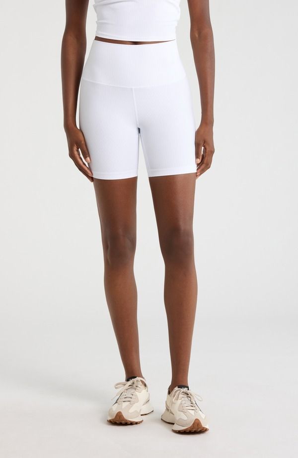 エムピージー レディース ボトムス ハーフパンツ・ショーツ リブ ショートパンツ MPG Ribbed Shorts Brilliant White ホワイト