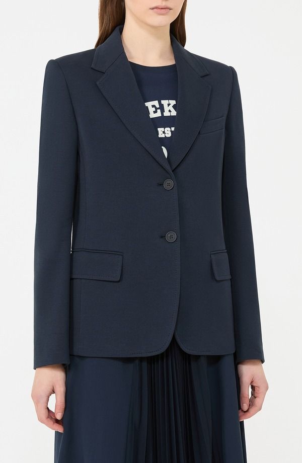 ウィークエンド マックスマーラ レディース アウター ジャケット・ブルゾン コットン ブレザー Weekend Max Mara Ginnasta Cotton Blend Blazer Navy ネイビー