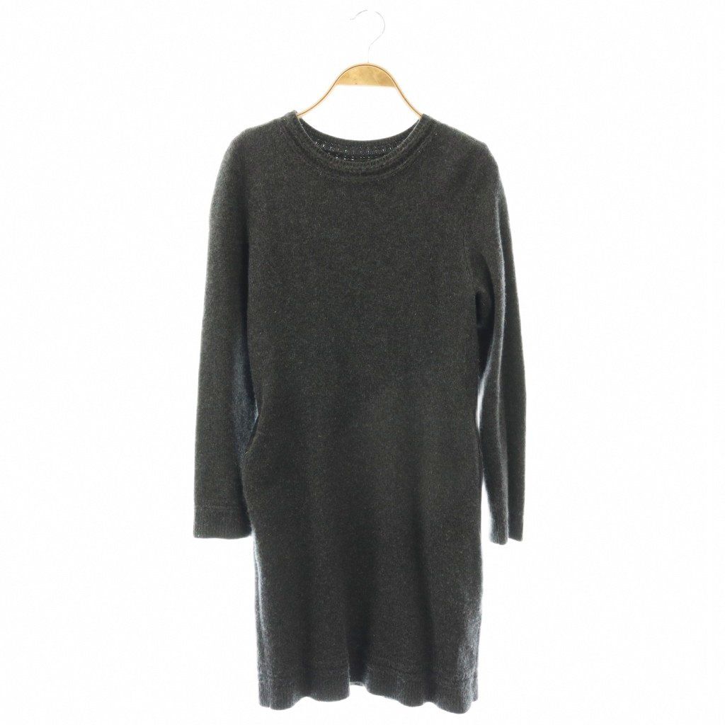 フォクシー FOXEY ニットワンピース 膝丈 長袖 カシミヤ 40