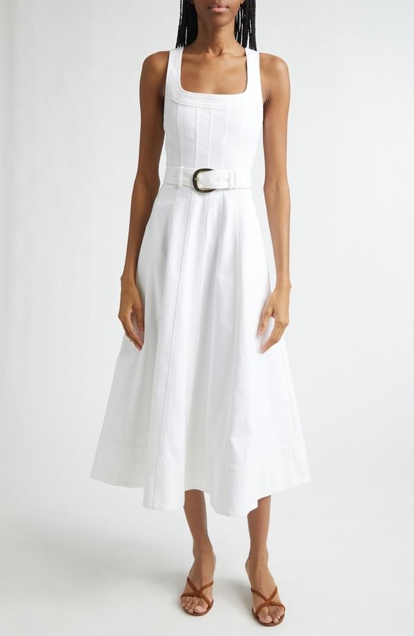 サンク セプト レディース ボトムス デニムパンツ Cinq Sept Cambree White Denim Dress White ホワイト