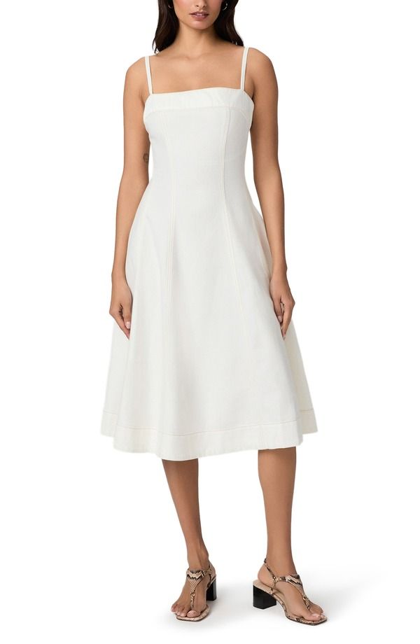 ペイジ レディース ボトムス デニムパンツ ミディワンピース ミディ ノースリーブ PAIGE Pippa Sleeveless Denimidi Dress Toasted Ecru エクリュ