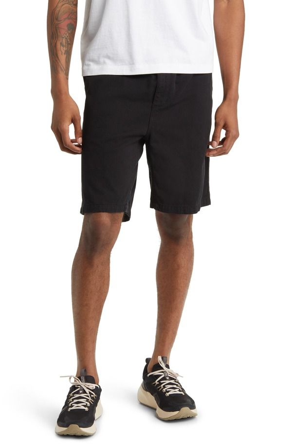 カーハート メンズ ボトムス ハーフパンツ・ショーツ ショートパンツ コットン Carhartt Work In Progress Flint Organicotton Twill Shorts Black Garment Dyed ブラック