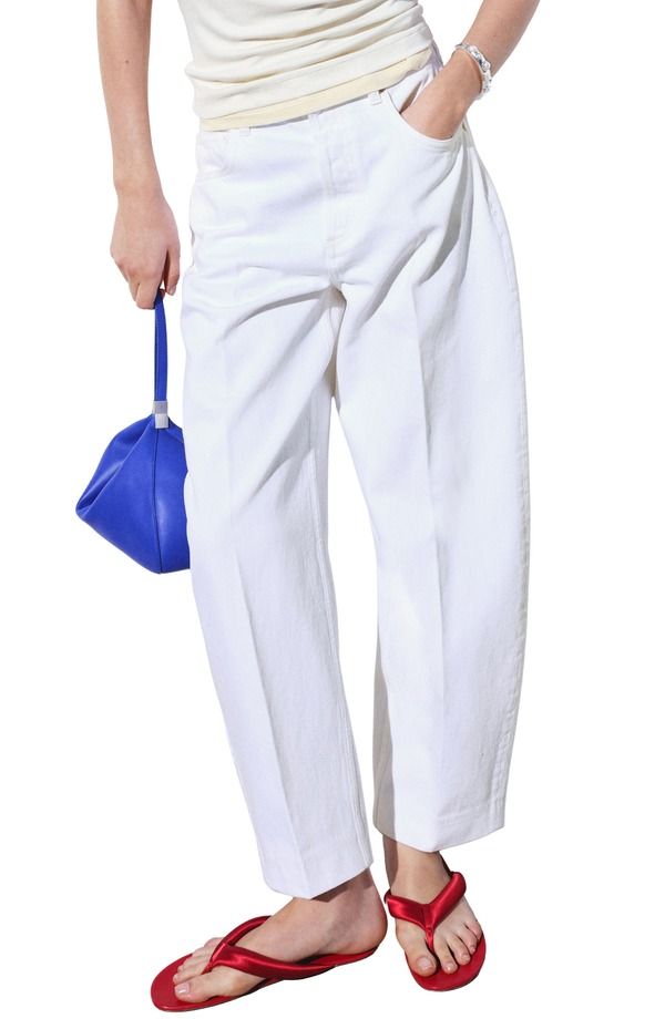 マンゴ レディース ボトムス デニムパンツ ハイウエスト ジーンズ MANGO High Waist Balloon Jeans Off White オフホワイト