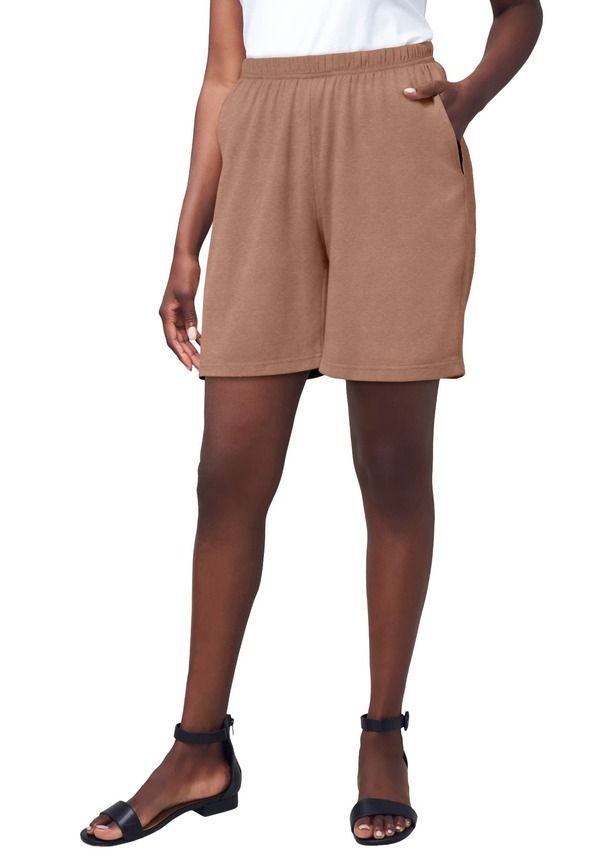 ジェシカロンドン レディース ボトムス ハーフパンツ・ショーツ ショートパンツ ニット Jessica London Soft Ease Knit Shorts Creamy Mocha モカ