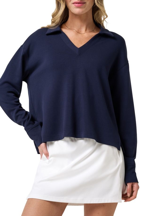 トラビスマヒュー レディース アウター パーカー・スウェット Vネック TravisMathew SkyLoft VNeck Pullover Navy Blazer ネイビー