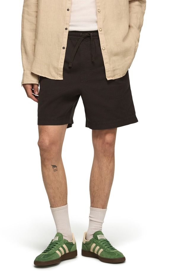 ラッキーブランド メンズ ボトムス ハーフパンツ・ショーツ ショートパンツ コットン リネン Lucky Brand Linen Cotton PullOn Shorts Raven