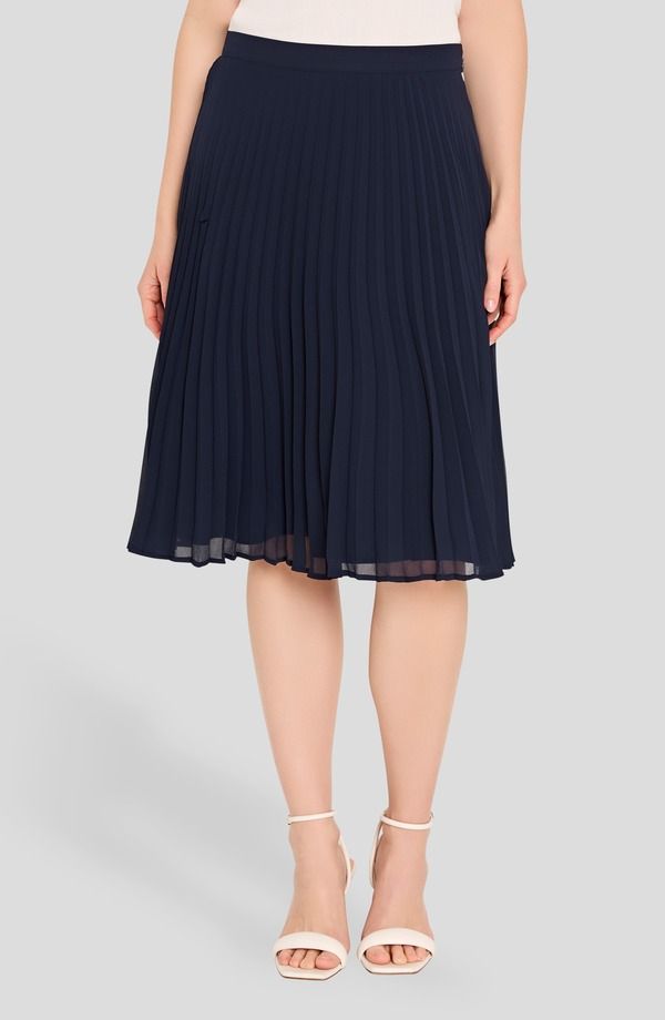 タハリエーエスエル レディース ボトムスカート シフォン プリーツ Tahari ASL Pleated Chiffon Skirt New Navy ネイビー