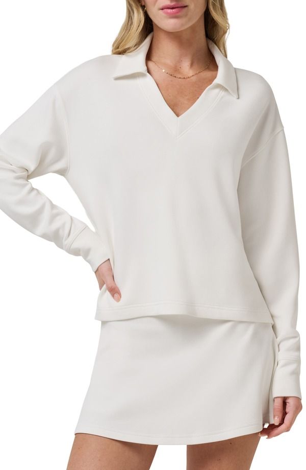 トラビスマヒュー レディース アウター パーカー・スウェット Vネック TravisMathew SkyLoft VNeck Pullover Snowhite ホワイト