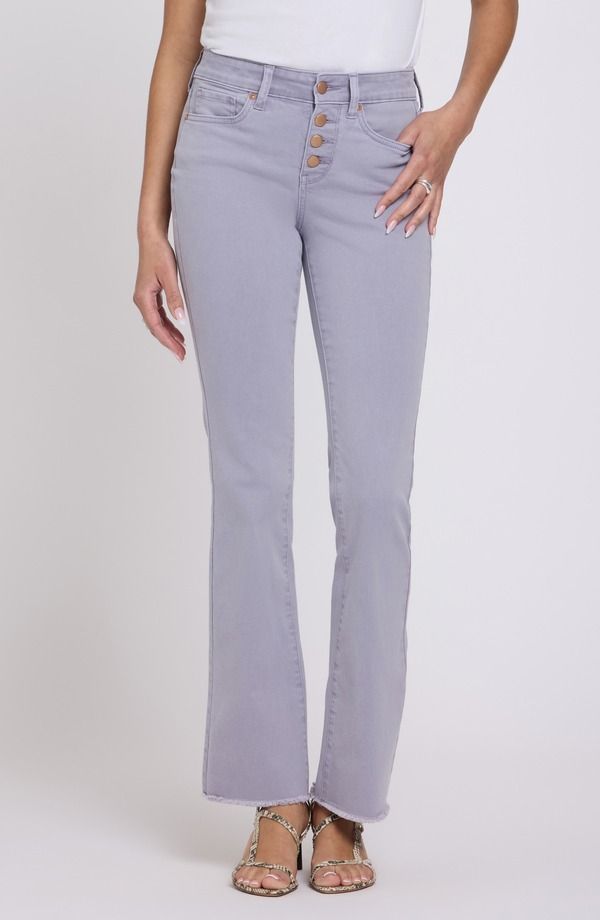 エヌワイディージェイ レディース シューズ ブーツ・レインブーツカット ジーンズ NYDJ Barbara Frayed Exposed Button Bootcut Jeans Vintage Lavender ラベンダー
