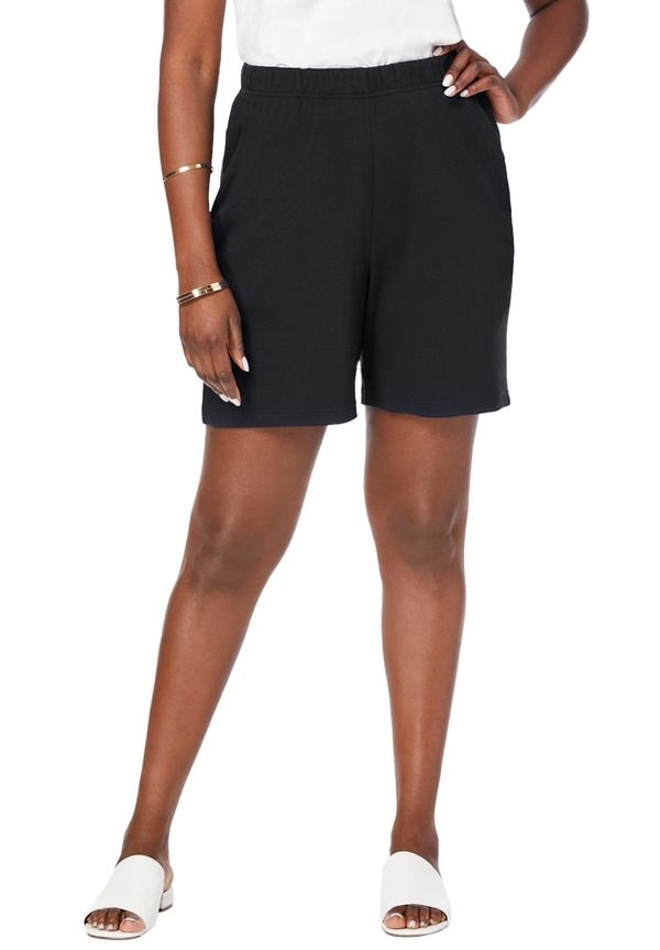 ジェシカロンドン レディース ボトムス ハーフパンツ・ショーツ ショートパンツ ニット Jessica London Soft Ease Knit Shorts Black ブラック