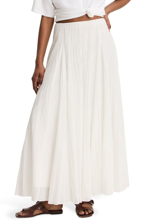 ヴィンス レディース ボトムスカート マキシ Vince Crinkled Maxi Skirt Off White オフホワイト