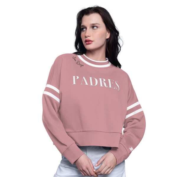 スターター レディース アウター パーカー・スウェット シャツ クロップド WomensStarter Pink San Diego Padres Power Play Cropped Pullover Sweatshirt Pink ピンク