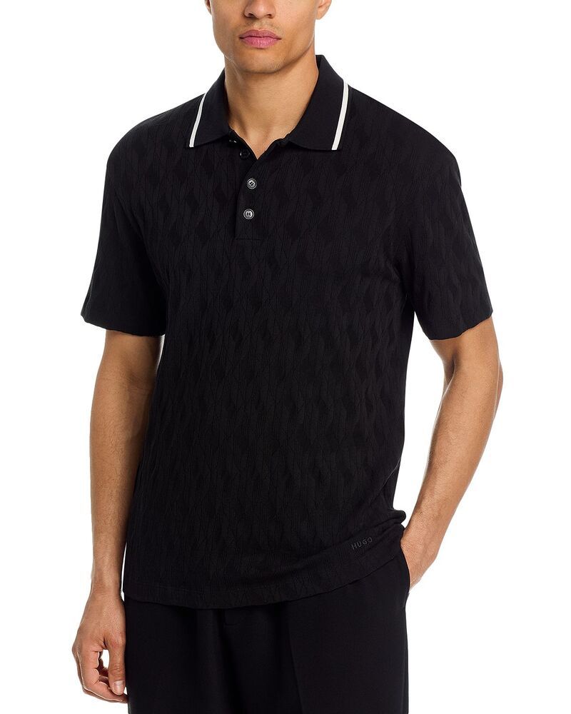 フューゴ メンズ トップス ポロシャツ HUGO Dunik Polo Shirt Black ブラック