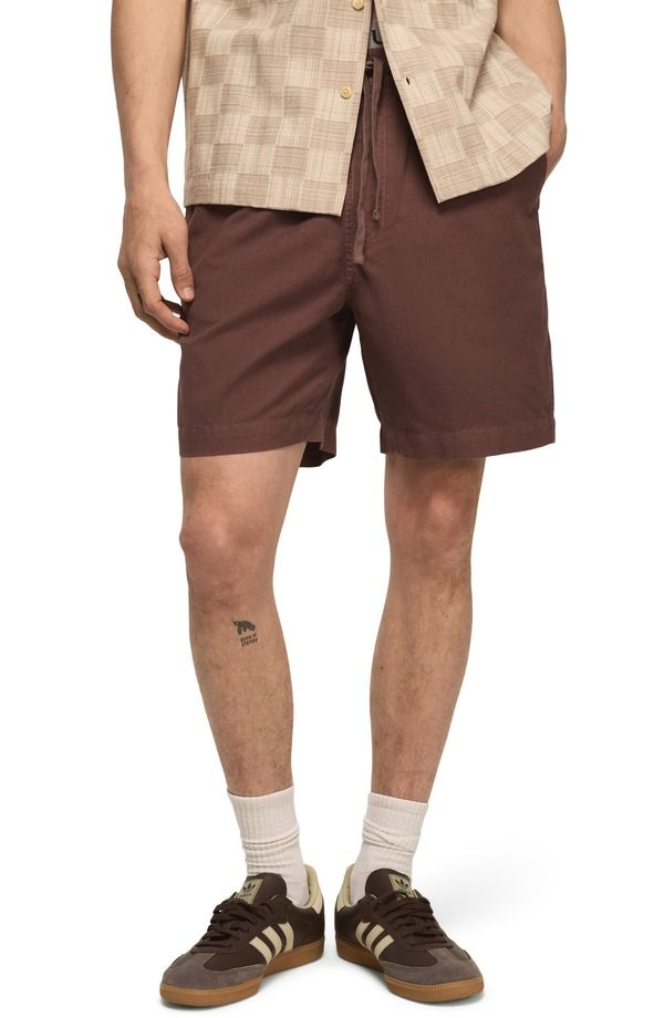 ラッキーブランド メンズ ボトムス ハーフパンツ・ショーツ ショートパンツ コットン リネン Lucky Brand Linen Cotton PullOn Shorts Peppercorn 23,480円