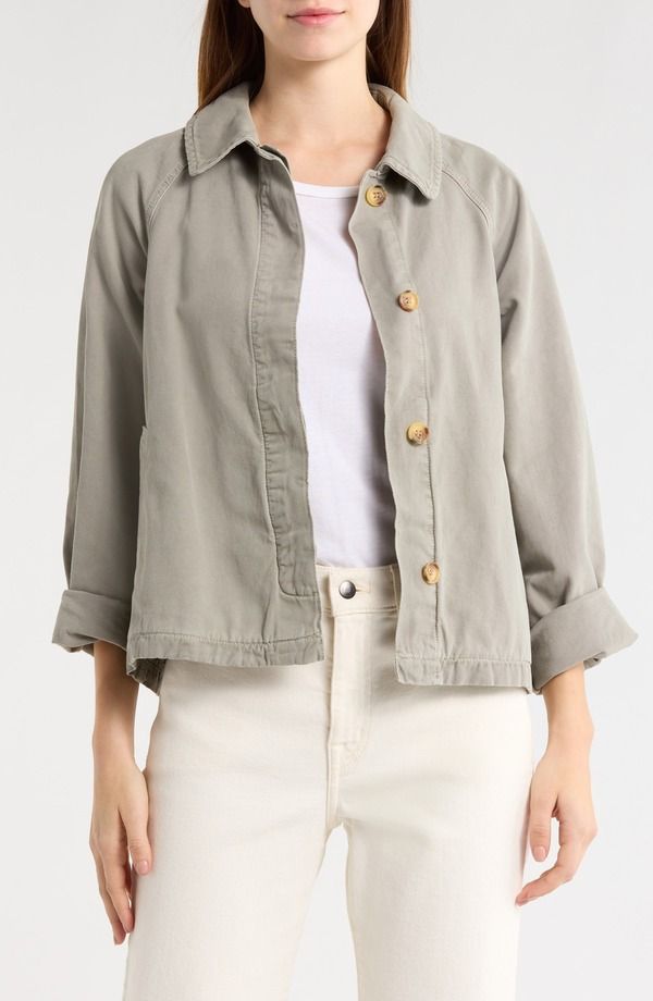 マリーン レイヤー レディース アウター ジャケット・ブルゾン コットン Marine Layer Olivia Crop Cotton Jacket Shadow