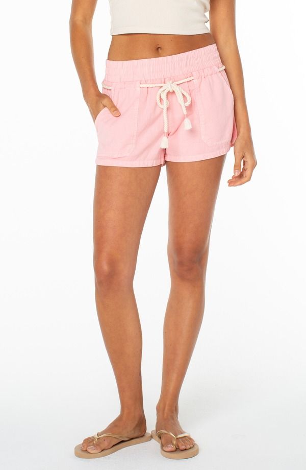ロキシー レディース ボトムス ハーフパンツ・ショーツ ショートパンツ コットン リネン Roxy Paddle On Drawstring Cotton Linen Shorts Murex Shell