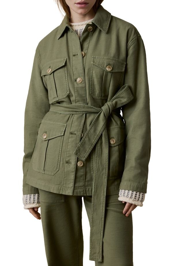 ファレティ レディース アウター ジャケット・ブルゾン コットン Faherty Safari Stretch Organicotton Jacket Moss