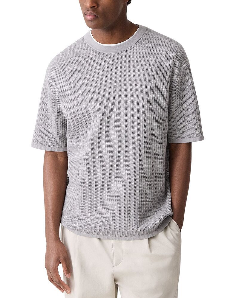 セオリー メンズ トップス シャツ クルーネック メッシュ Theory Tactile Mesh Crewneck TShirt New Dark Vapor