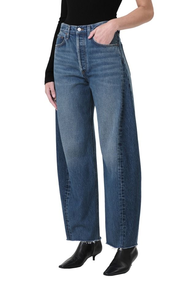 アゴルド レディース ボトムス デニムパンツ ハイウエスト ジーンズ AGOLDE Luna Piece High Waist Raw Hem Barrel Jeansplit