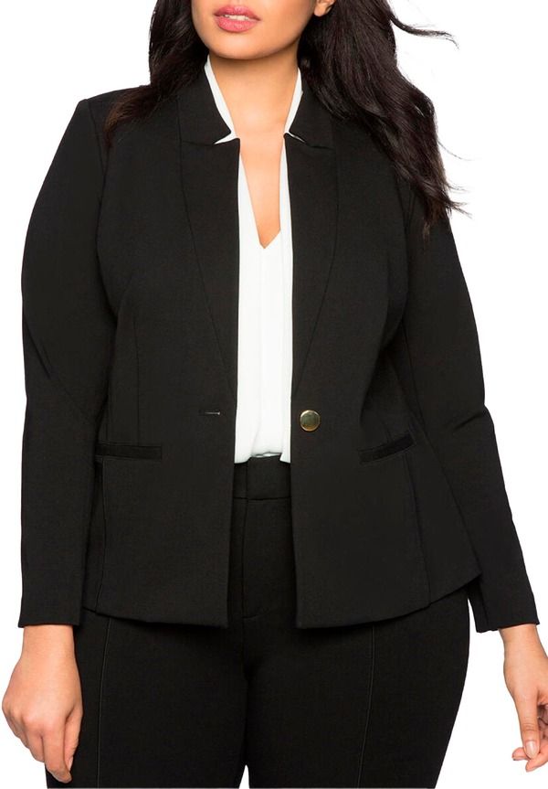 エロクイ レディース アウター ジャケット・ブルゾン ブレザー ELOQUII The Ultimate Stretch OneButton Blazer Black ブラック
